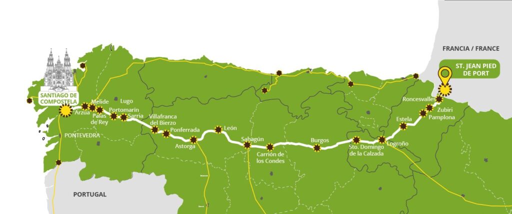 Mapa web CAMINO FRANCES c 01 - tour4friends